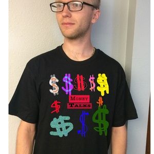 Money Talks  Black Men's Graphic T Shirt